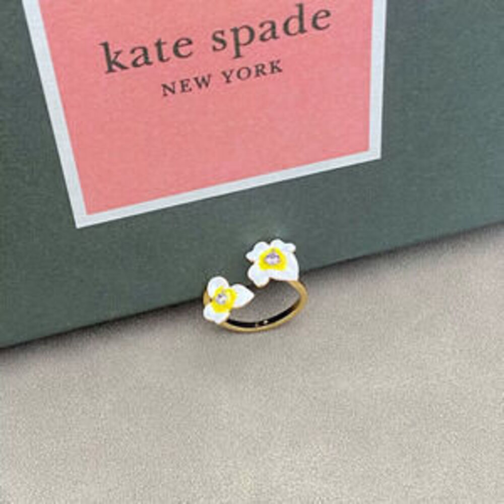 kate spade Enamel Plumeria Flower Metal Ring